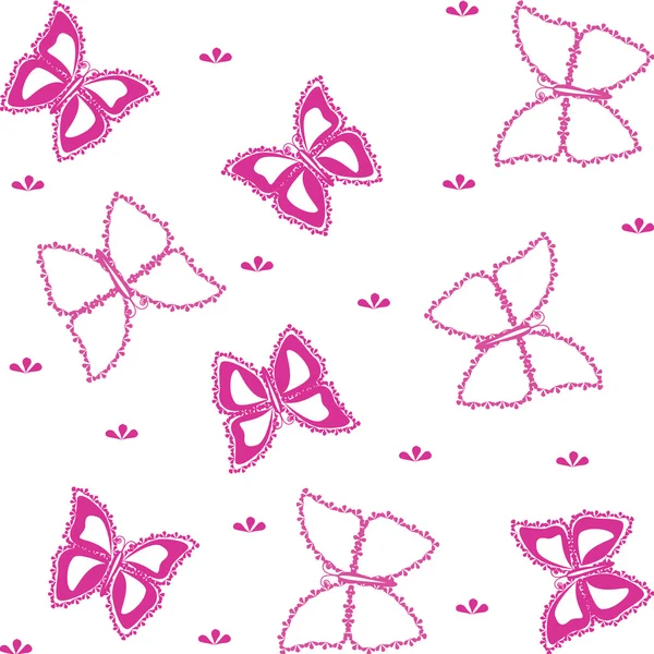 Patrón con mariposas — Vector de stock