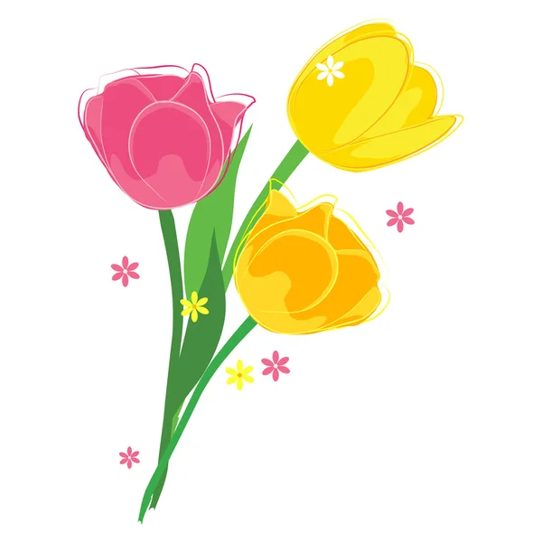 Vecteur de fleurs tulipes — Image vectorielle