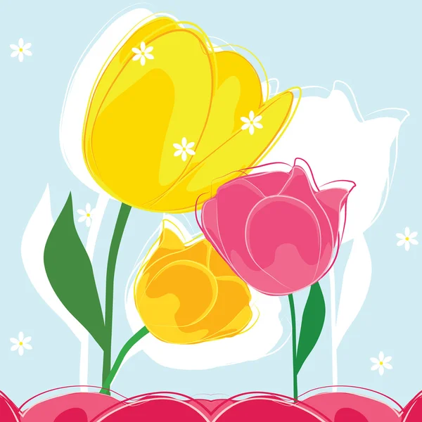 Tulpen bloemen vector — Stockvector