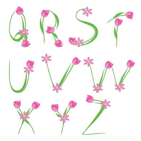 Διάνυσμα γραμματοσειρά λουλούδι — Διανυσματικό Αρχείο