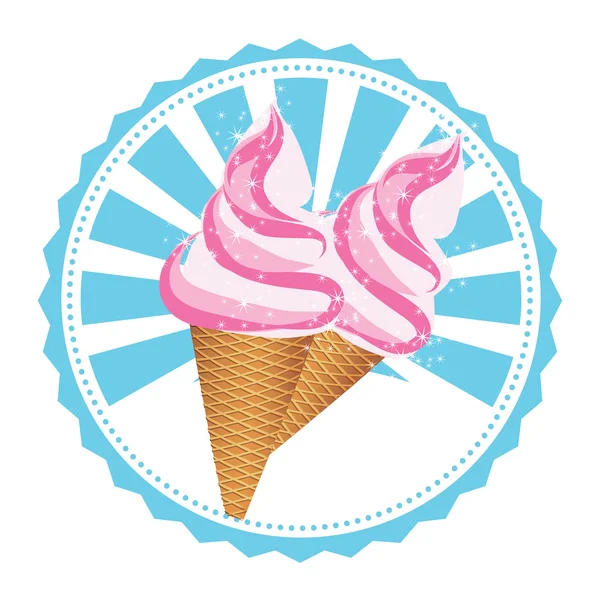 Étiquette vectorielle crème glacée — Image vectorielle