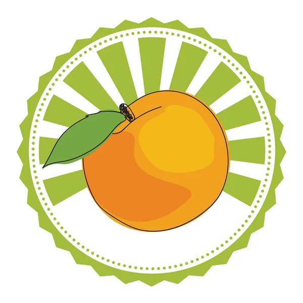 Vektor etikett persika — Stock vektor