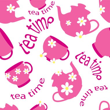 Tea time pattern clipart