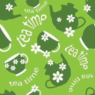 Tea time pattern clipart