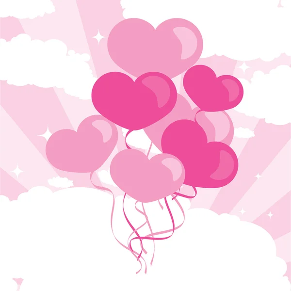 Contexte ballons cardiaques — Image vectorielle