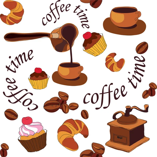 Timp de cafea — Vector de stoc