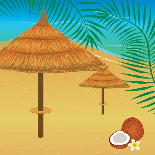 Vektorové tropická pláž — Stockový vektor