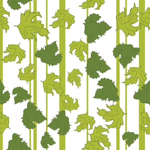 Seamless pattern of green leaves — Stock Vector