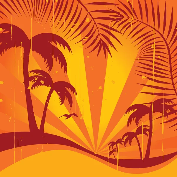 Vektor krajina s palmami — Stockový vektor