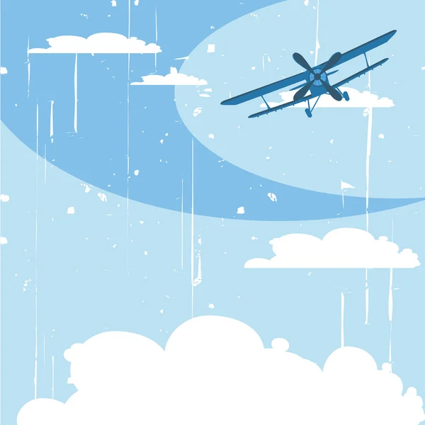 Flying airplane in the sky — Stock Vector