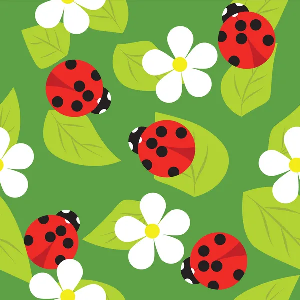 Vector pattern ladybug — Stock Vector