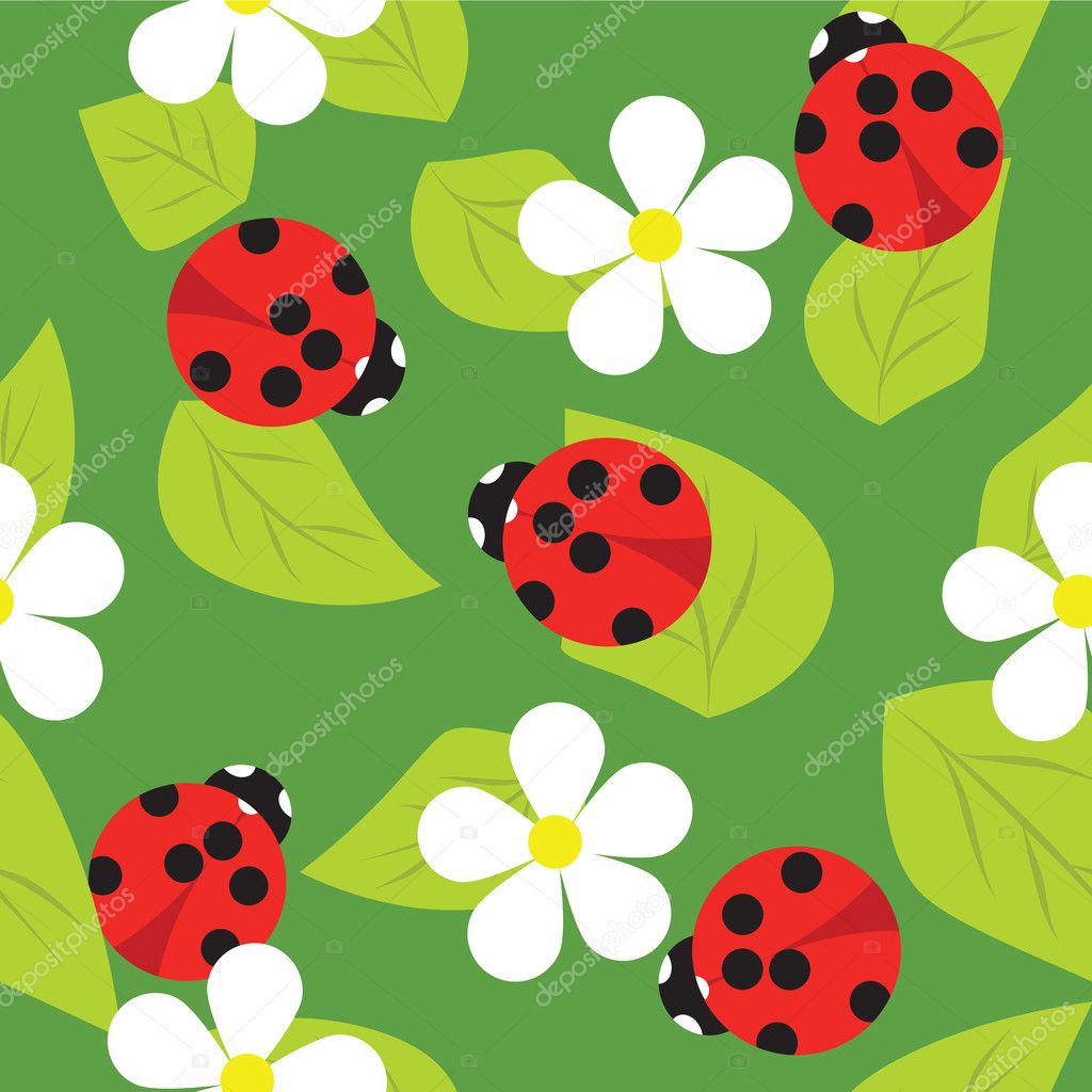 Vector pattern ladybug