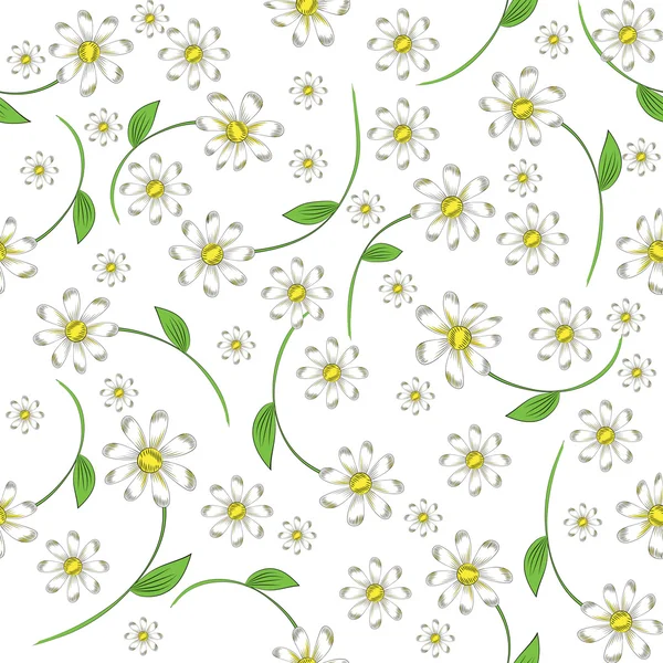 无缝模式的雏菊 — 图库矢量图片