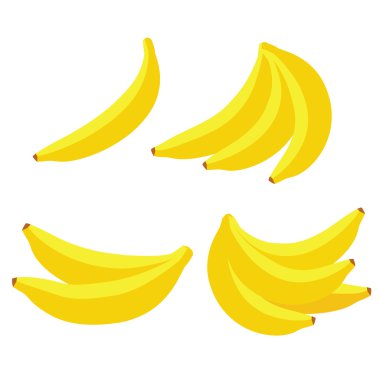 Vector bananas on white background clipart