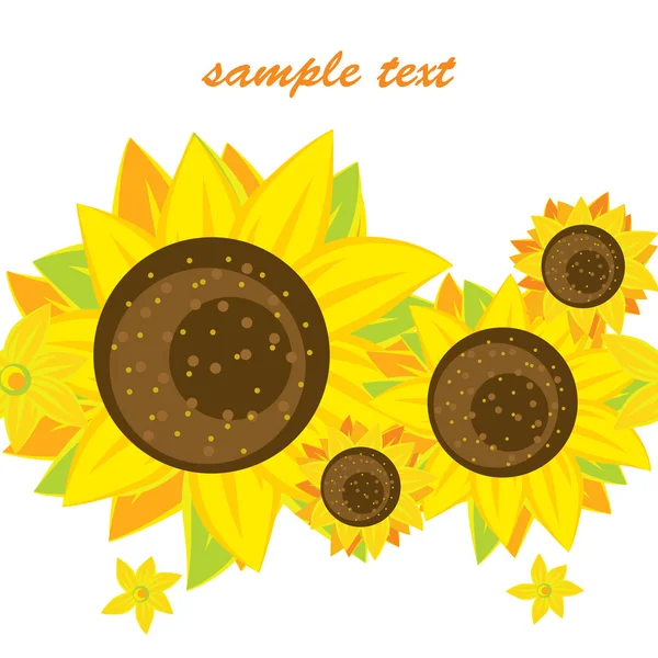 Vector background of bright sunflowers — Stock Vector