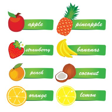 Vector Fruit Labels clipart