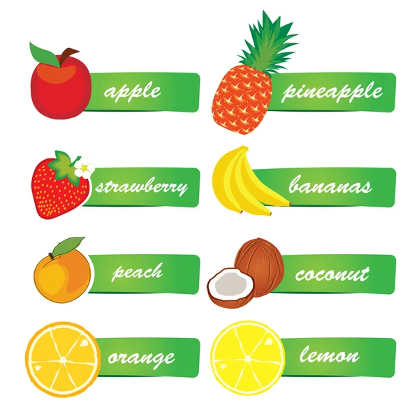 Etiquetas de frutas vetoriais —  Vetores de Stock