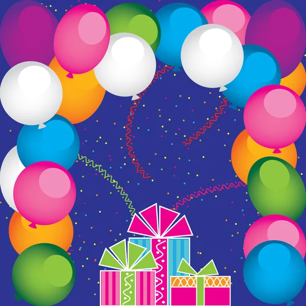Vektor Geschenke und Luftballons — Stockvektor
