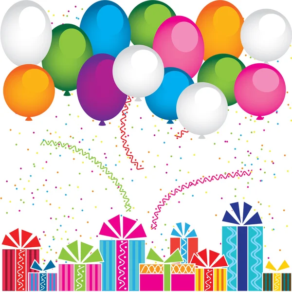 Vector gifts and balloons — Stock Vector
