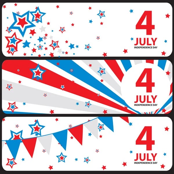Vector-banner július 4 Independence Day — Stock Vector