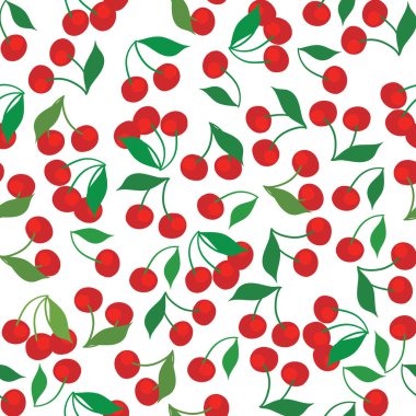 Seamless pattern of cherries clipart