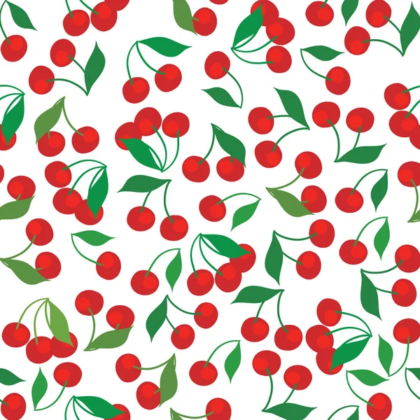 Seamless pattern of cherries — Stock Vector