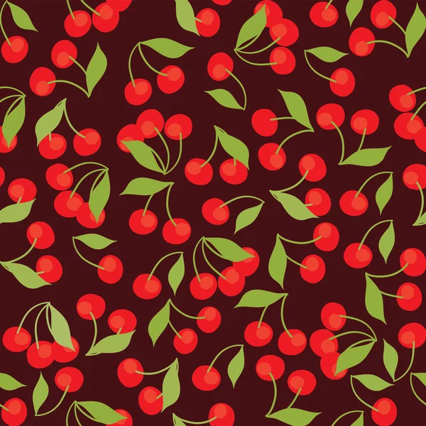Seamless pattern of cherries — Stock Vector