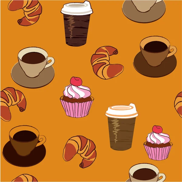 Modèle sans couture d'une tasse de café — Image vectorielle