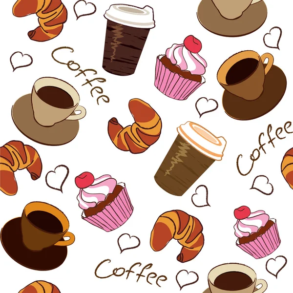 Seamless pattern of a cup of coffee — Stock Vector