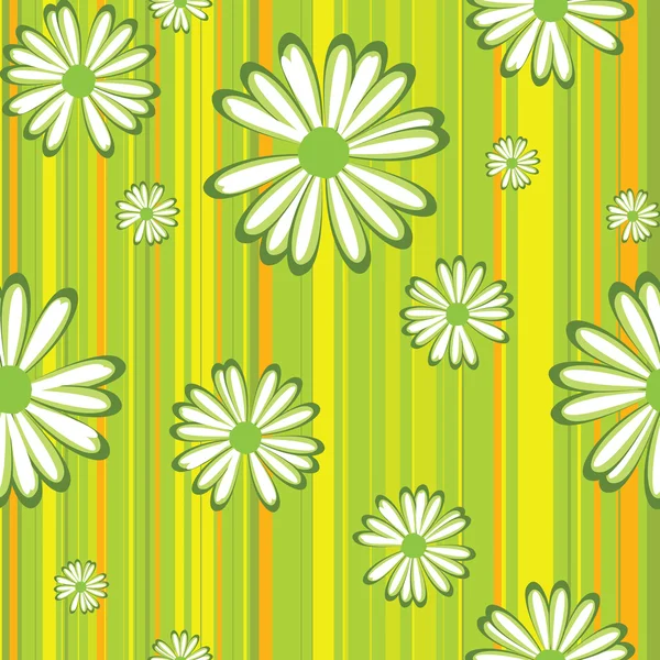 无缝模式与花朵雏菊 — 图库矢量图片