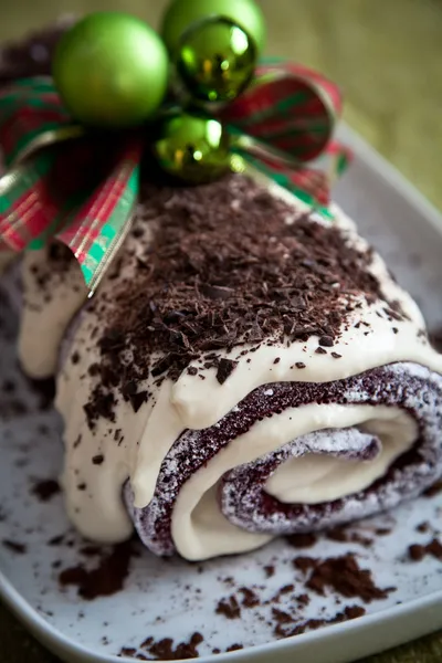 stock image Christmas chocolate log