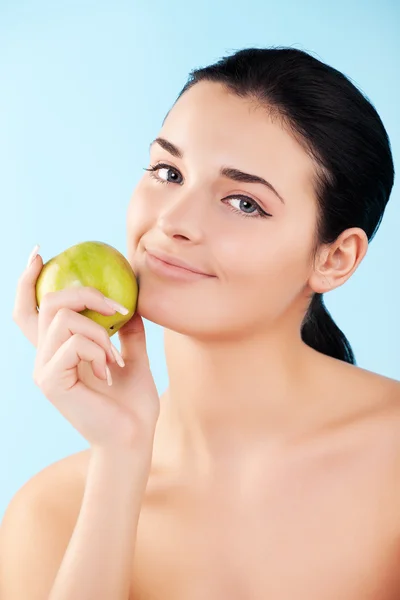 Picture of lovely woman with apple — Stock Photo, Image