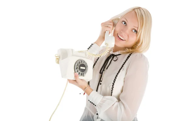stock image Attractive young woman calling by phone