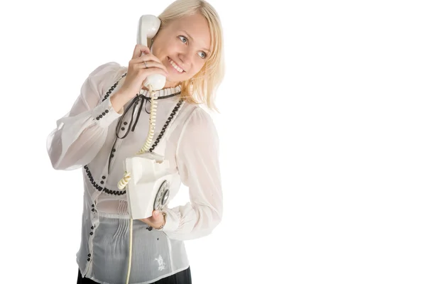 stock image Attractive young woman calling by phone