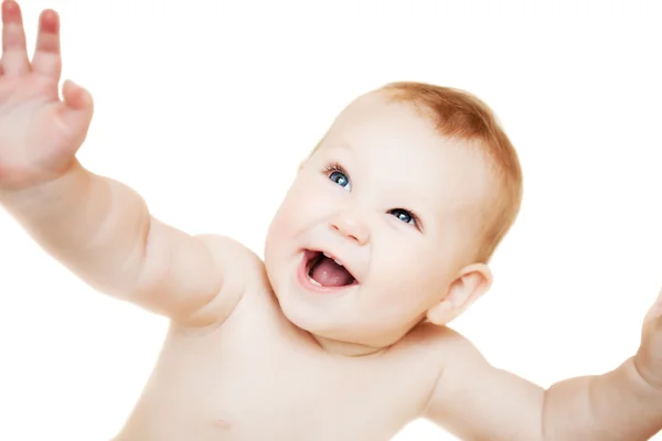 白の愛らしい赤ちゃんの女の子の明るい絵 — ストック写真