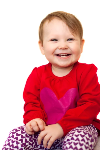 Ένα όμορφο μωρό χαμογελαστό απομονωθεί — Φωτογραφία Αρχείου