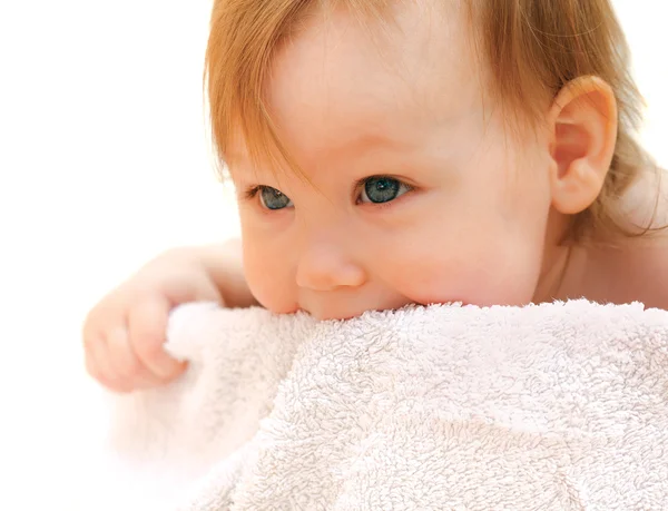 Little Baby Girl closeup isolated — Stock Photo, Image