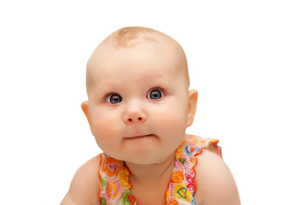 Closeup portrait of adorable baby girl — Stock Photo, Image