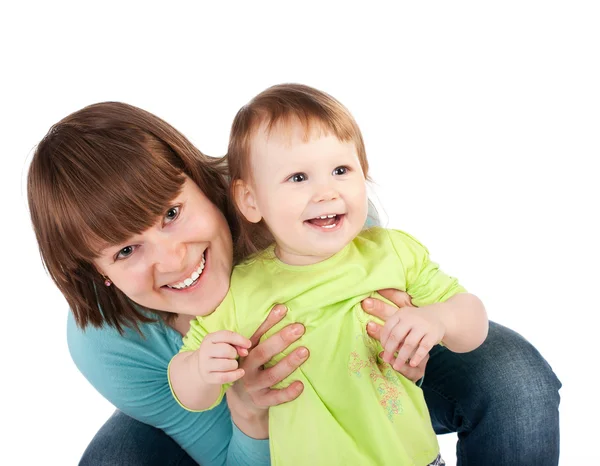Portrait of cheerful mother and baby girl — Stock Photo, Image