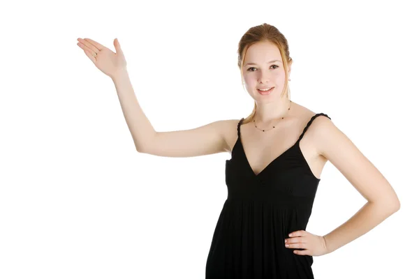Young woman on the white background — Stock Photo, Image