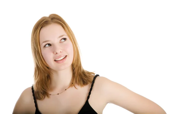Young woman on the white background — Stock Photo, Image