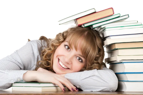 Mujer elegante estudiante con libros —  Fotos de Stock