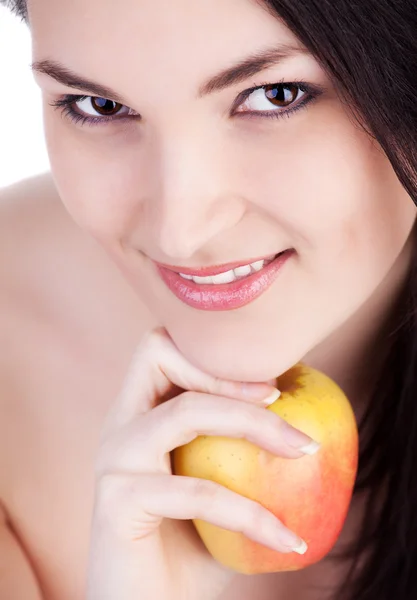 Szép nő, az apple képe — Stock Fotó
