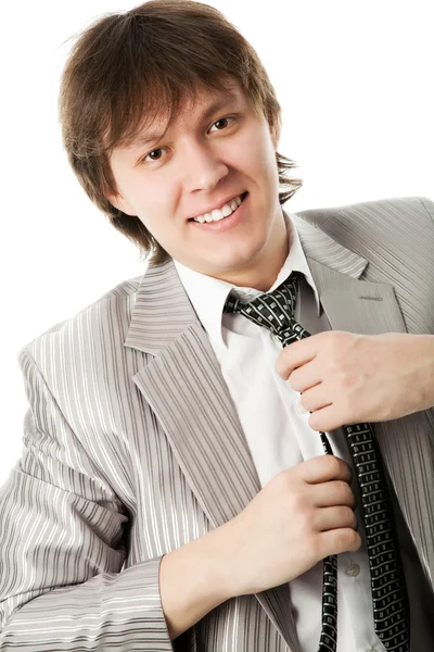 Egy mosolygó fiatal üzletember portréja. — Stock Fotó