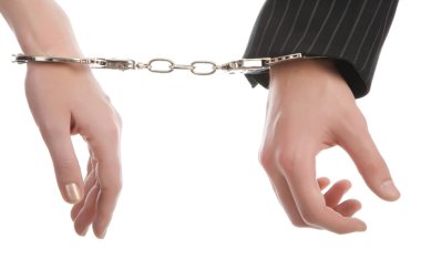 Couple of young with handcuffs isolated clipart