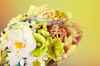 Lovely bouquet with different kind of flowers clipart