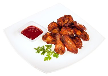 Grilled chicken winglets clipart