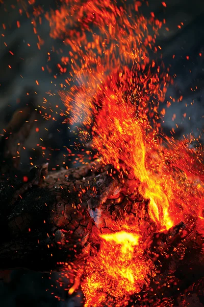 stock image Sparkling campfire with black background