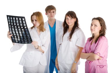 Group of young doctors isolated clipart