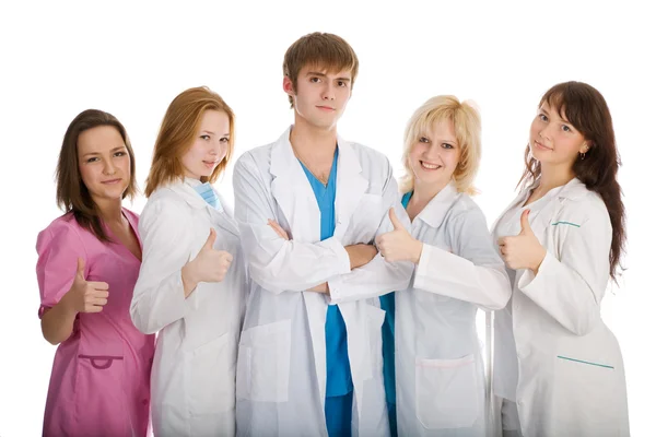 Gruppe junger Ärzte isoliert — Stockfoto